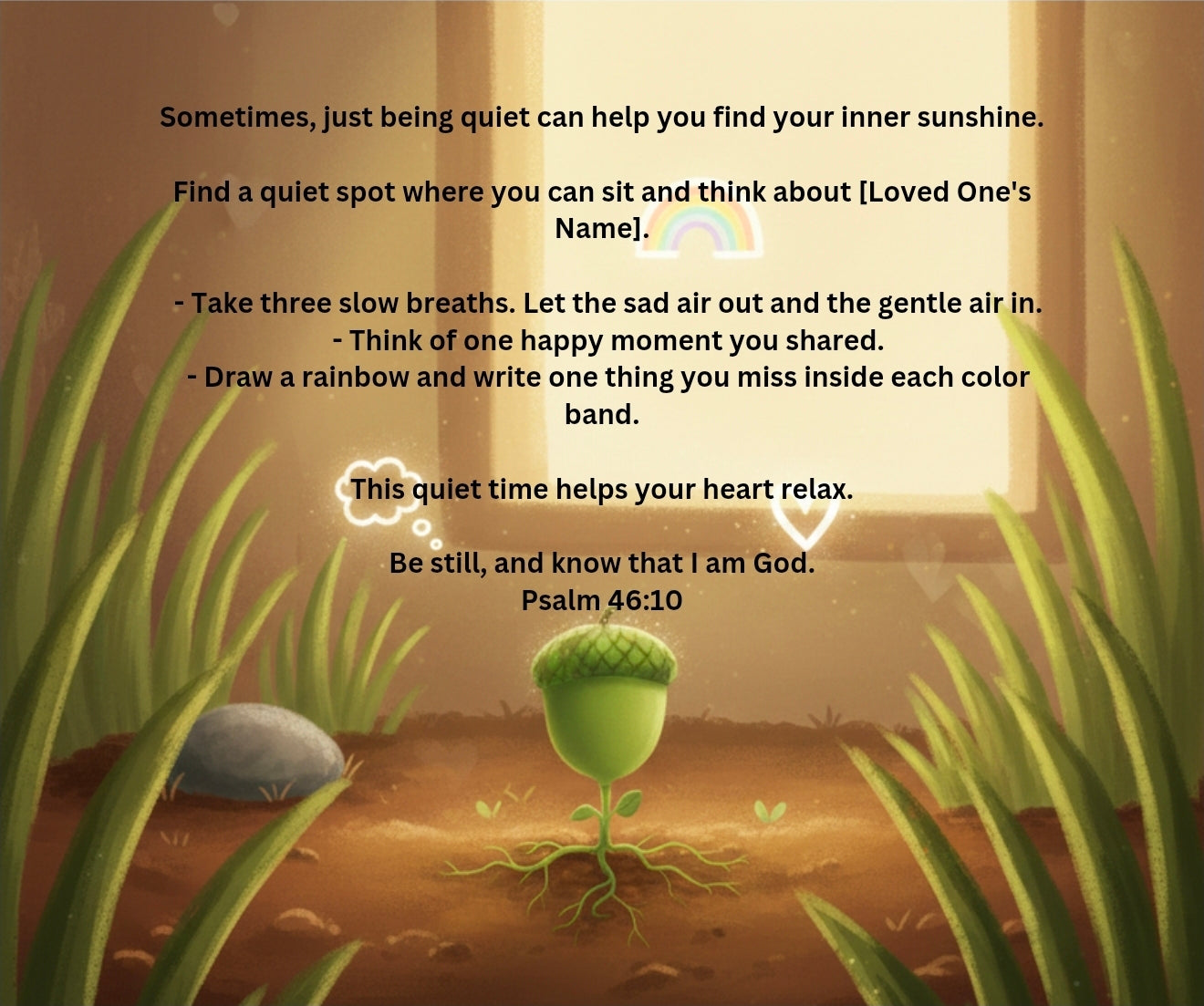 Personalized Sunshine After the Clouds: Grief After Losing a Loved One