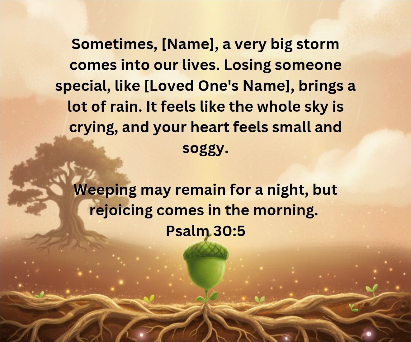 Personalized Sunshine After the Clouds: Grief After Losing a Loved One